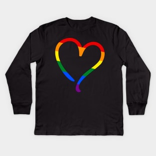 Pride Flag Heart Kids Long Sleeve T-Shirt